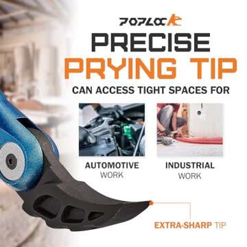 Poplock Indexing Pry Bar Set 3 Pieces, Adjustable Pry Bars, Double Push Lock Indexable Pry Bar, Double Join Design, Multi Position Pry Bar, Automotive Tools Prybar, Auto Body Prybars Set 8 12 17 Inch