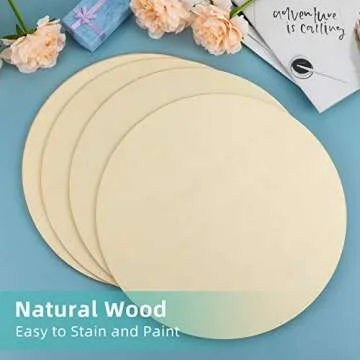 6 Pieces Round Wood Circles for DIY Crafting and Decor