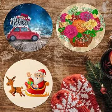 6 Pieces Round Wood Circles for DIY Crafting and Decor