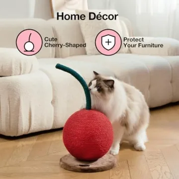VETRESKA Cherry Cat Scratching Post for Stylish Scratching Fun