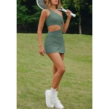 LAMISSCHE Women's One Shoulder Tennis Dress for Sports