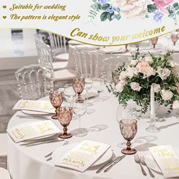 Hotop 100 Pcs Wedding Napkins Mr & Mrs Dinner Napkins Wedding Dinner Napkins Wedding Napkins for Rec...