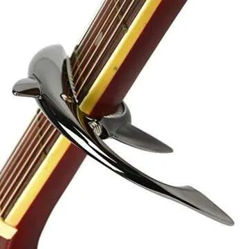Imelod Zinc Alloy Guitar Capo Shark Capo for Acoustic and Electric Guitar with Good Hand Feeling, No Fret Buzz and Durable(Black)