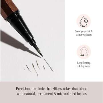 Billion Dollar Brows Raising Brows Liquid Brow Pen, Eyebrow Pen with a MicroTip Applicator Creates Natural Looking Brows Effortlessly and Stays on All Day, Taupe