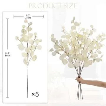 Elegant Cream White Eucalyptus Stems for Stylish Decor