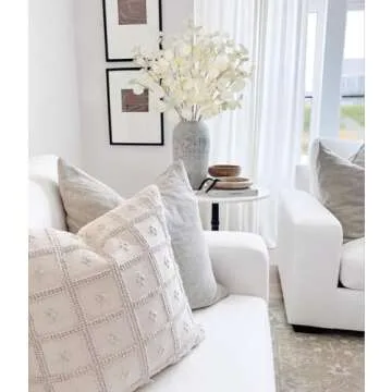 Elegant Cream White Eucalyptus Stems for Stylish Decor