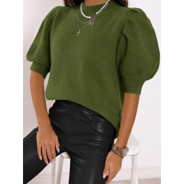 Puff Sleeve Sweater Tops for Women - Trendy Styles