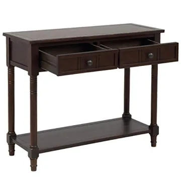 Elegant Antique Style Wooden Console Table with Drawers