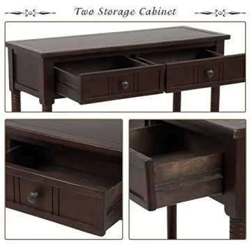Elegant Antique Style Wooden Console Table with Drawers