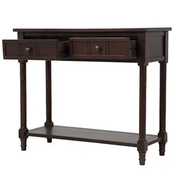 Elegant Antique Style Wooden Console Table with Drawers