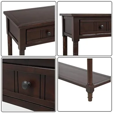 Elegant Antique Style Wooden Console Table with Drawers
