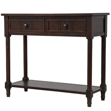 Elegant Antique Style Wooden Console Table with Drawers