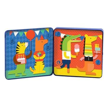 Petit Collage Magnetic Play Set, Party Animals – Mix & Match Magnetic Game Board, Ideal for Ages 3...