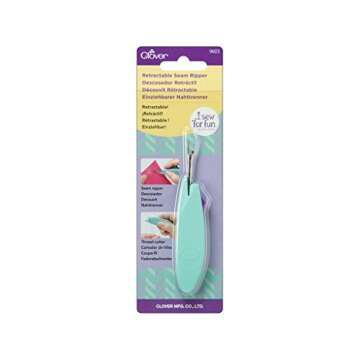 Clover I Sew for Fun Retractable Seam Ripper, Multi-Color, Model: 9603CV