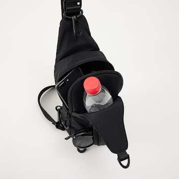 VAKAER Small Sling Bag for Women, Small Crossbody Bags with Adjustable Straps, Lightweight Chest Bag Casual Daypack Backpacks for Travel Hiking (Black)