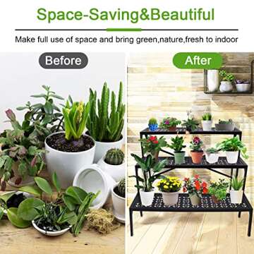 aboxoo 3 Tiers Metal Plant Stand for Home Garden Patio