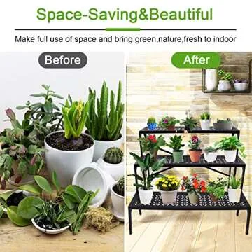 aboxoo 3 Tiers Metal Plant Stand for Home Garden Patio
