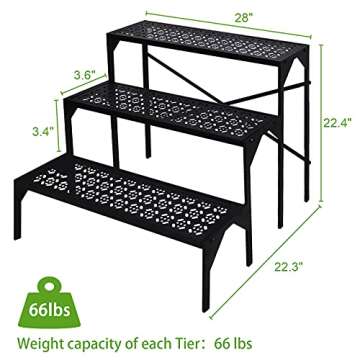 aboxoo 3 Tiers Metal Plant Stand for Home Garden Patio