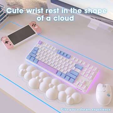 Ergonomic Cloud Wrist Rest for Comfortable Typing and Gaming