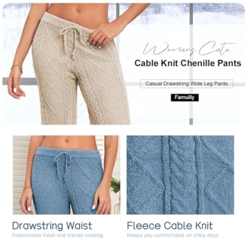Famulily Women’s Chenille Long Pants for Cozy Comfort