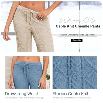 Famulily Women’s Chenille Long Pants for Cozy Comfort