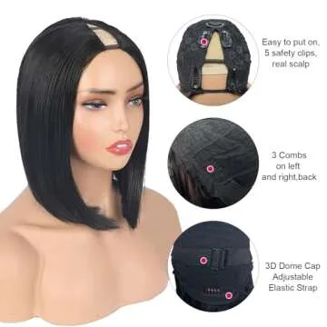 Enguer V Part Bob Wig - Beginner Friendly Glueless Style