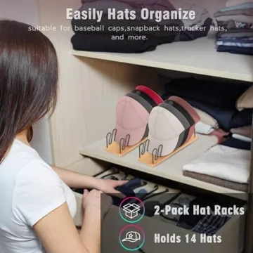 UdoUto 2 PCS Hat Organizer Stylish and Functional Storage