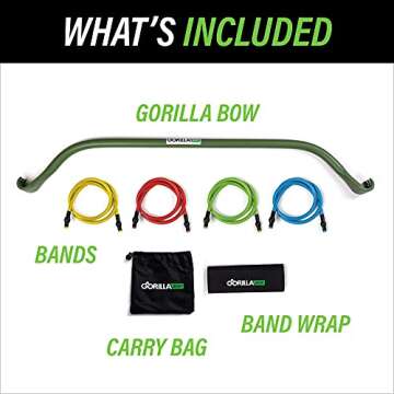 Gorilla Bow Original Portable Home Gym Resistance Bands and Bar System for Travel, Fitness, Weightli...