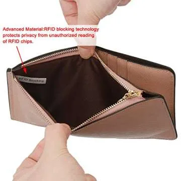 YALUXE Women's RFID Block Leather Wallet with Card Organizer