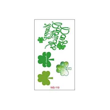 St. Patrick's Day Tattoos 120 pcs Temporary Shamrock Tattoos 20 Set for St. Paddy's day Irish Tattoo Sticker Clover Tattoos Parade Party Favors Decorations