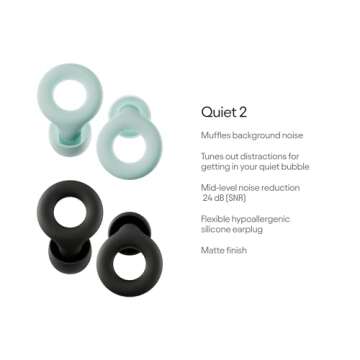 Loop Earplugs Quiet Bundle (2-Pack) – Loop Quiet 2 + Loop Quiet 2 | Flexible Reusable Ear Plugs for Sleep, Focus, Travel & Noise Sensitivity | Comfy Adjustable Fit | 24 dB Noise Reduction