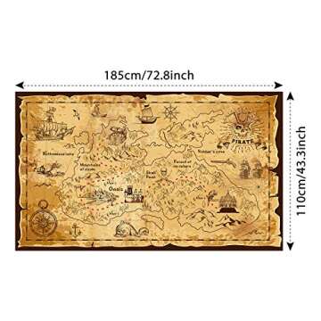 Blulu Halloween Pirate Treasure Map Backdrop - Thrilling Decor for Any Party