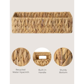 Stylish Water Hyacinth Basket for Bathroom Organization