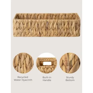 Stylish Water Hyacinth Basket for Bathroom Organization