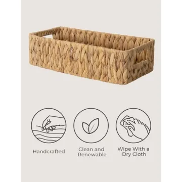 Stylish Water Hyacinth Basket for Bathroom Organization