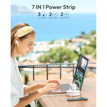 Compact NTONPOWER Travel Power Strip with USB Ports for Vacations