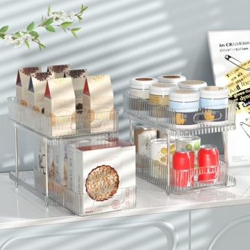 Fowooyeen 2-Tier Clear Organizer for Bathroom and Kitchen Storage