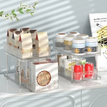 Fowooyeen 2-Tier Clear Organizer for Bathroom and Kitchen Storage