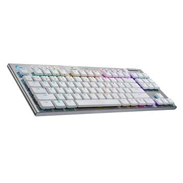 Logitech G915 TKL Tenkeyless Lightspeed Wireless RGB Mechanical Gaming Keyboard, Low Profile Switch ...