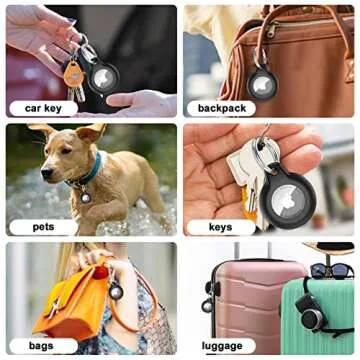 SEVROK IPX8 Waterproof AirTag Holder Keychain Case, Apple Air Tag Accessories, Solid Full-Body Protection Anit-Sratch Clear Shell, Works with Keychain, Bags, Dog Collar, Luggage and More, 4 Pack