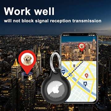 SEVROK IPX8 Waterproof AirTag Holder Keychain Case, Apple Air Tag Accessories, Solid Full-Body Protection Anit-Sratch Clear Shell, Works with Keychain, Bags, Dog Collar, Luggage and More, 4 Pack