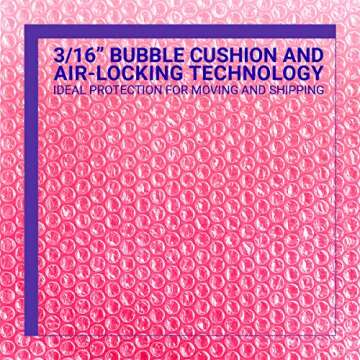 Anti-Static Bubble Cushioning Wrap Rolls, 3/16" x 12" x 15' ft Total, Perforated Every 12" Included ...