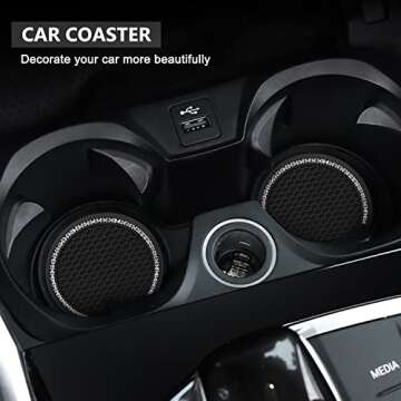 Car Cup Holder Coaster: Stylish Bling Design for Cars