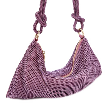 Sparkly Rhinestone Hobo Bag for Women - Elegant Evening Purse