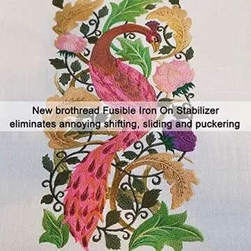 New brothread Fusible Iron on Cut Away Machine Embroidery Stabilizer Backing 12" x 25 Yd roll - Medium Weight 2.5 oz - 3 Options - Tear Away/Cut Away/No Show Mesh