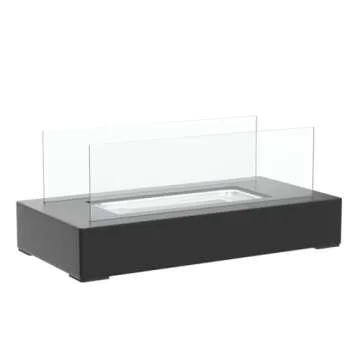 BRIAN & DANY Tabletop Fire Pit, Portable Indoor Fire Pit Tabletop Fireplace, Ethanol Table Top Firepit Decor Home Patio Balcony Outdoor, Black