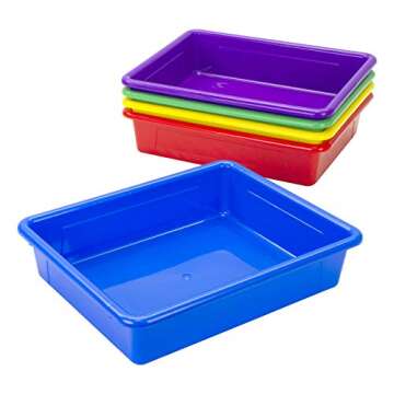 Colorful Storex Flat Storage Trays for Home & Office