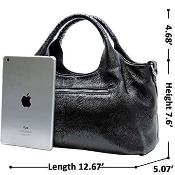 Iswee Black Leather Purse Elegant Crossbody for Women