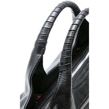 Iswee Black Leather Purse Elegant Crossbody for Women