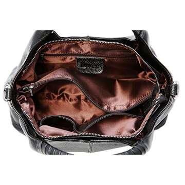 Iswee Black Leather Purse Elegant Crossbody for Women